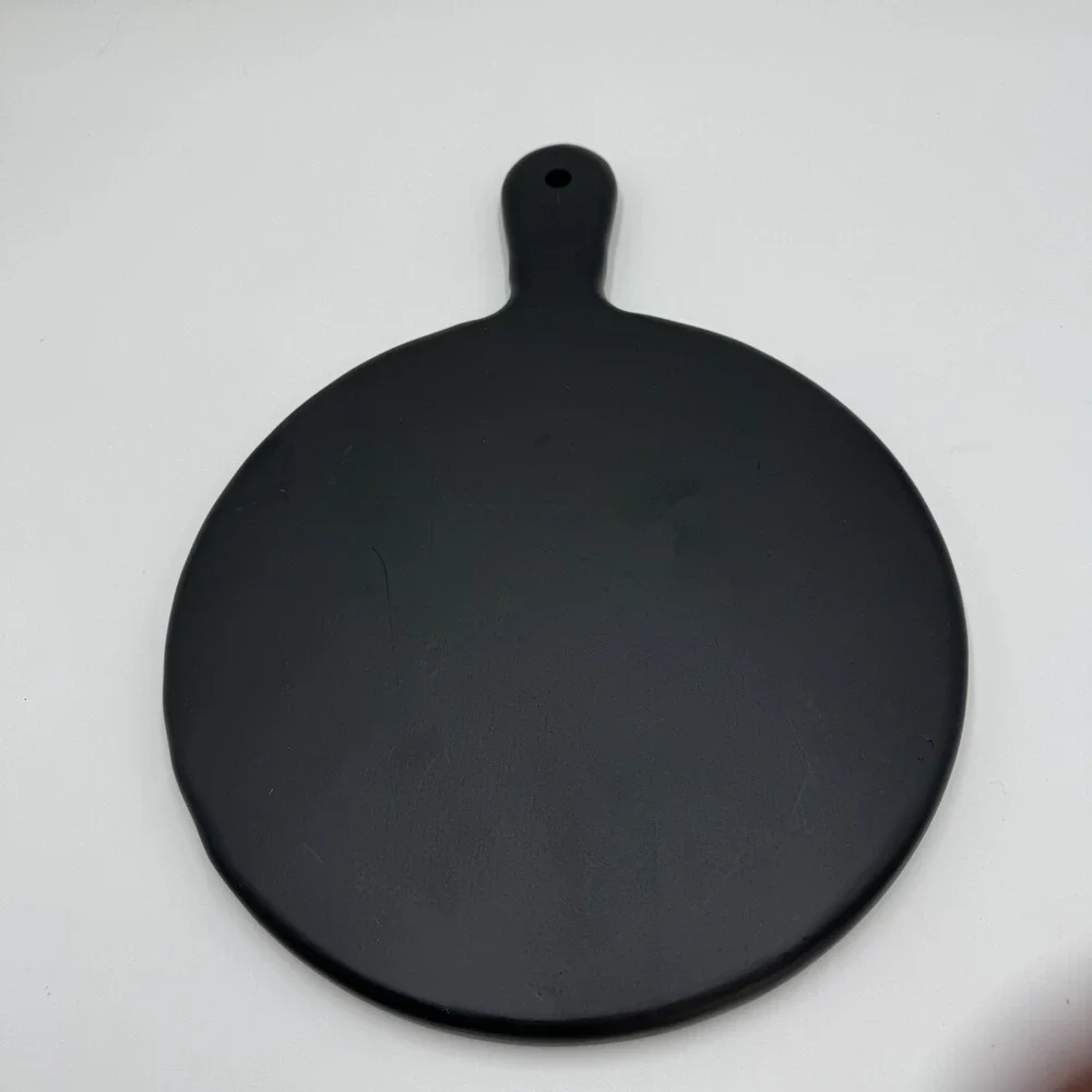 Threshold Eastport Acacia Serve Board Round Black Wood Serving Board 16 x12 NEW‎